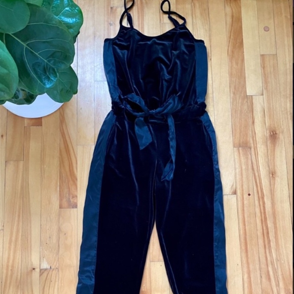 Philanthropy Velour Tuxedo Jumpsuit romper